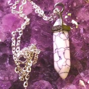 Howlite Bullet Pendant Necklace